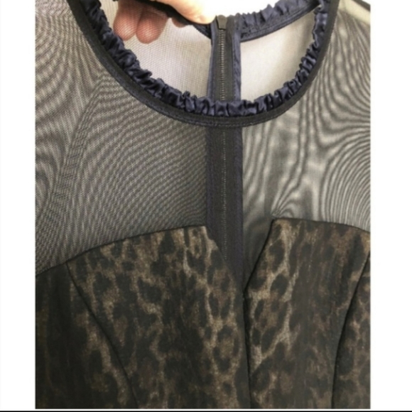 Sandro leopard animal print mini dress Robyn Black Brown - Picture 4 of 6